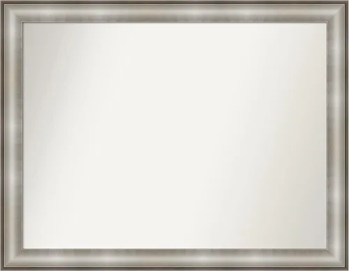 Miniatura 509 de Amanti Art Espejo de baño plateado para sobre fregadero, 28 x 47 pulgadas, espejo rectangular de plata imperial, marco de madera tradicional de gran