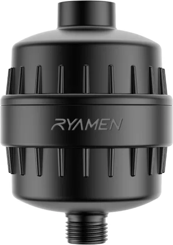 Ryamen Filtro de Ducha de Alta Resistencia, Filtro de Agua de Ducha, Filtro de Cabezal de Ducha de 99% de Eliminación para Agua Dura, Metales Negro