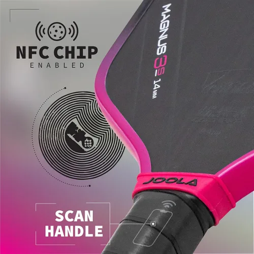 Miniatura 4 de JOOLA Tyson McGuffin 3S 14mm Pala de Pickleball - Forma Alargada con Mango Más Corto. Tecnología de Superficie de Carbono Cargado para Potencia