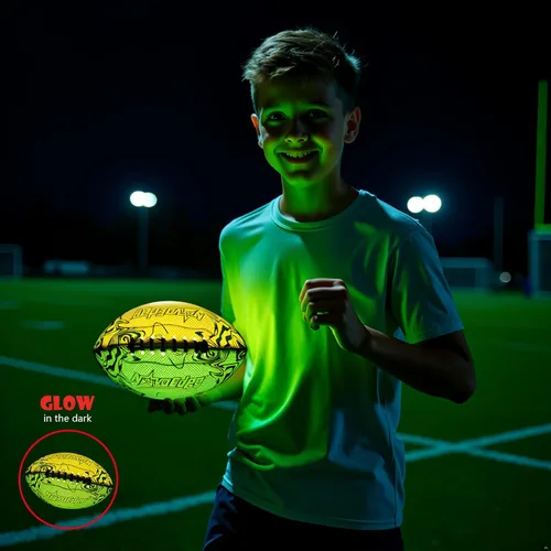 Miniatura 3 de Fútbol de fútbol recargable USB-C con luces LED, fútbol que brilla en la oscuridad, pelota iluminada de doble color de 9.25 pulgadas, regalo Fútbol