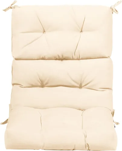 Miniatura 17 de Tangkula Cojín para silla de respaldo alto para patio, almohadillas de asiento para silla con lazos antideslizantes, cojines de repuesto