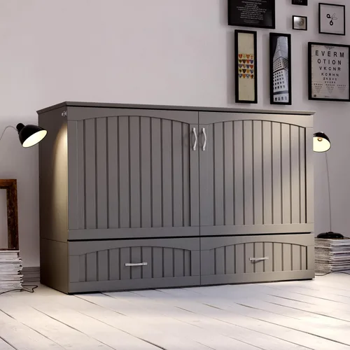 Miniatura 4 de AFI, Southampton Murphy - Cómoda de cama individual XL con colchón de 6 pulgadas, cajón de almacenamiento y cargador USB integrado, color gris