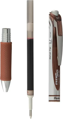 Miniatura 7 de Tinta de repuesto Pentel para bolígrafo de gel retráctil EnerGel RTX, paquete de 12, 0.7mm, punta media, marrón (LR7-E)