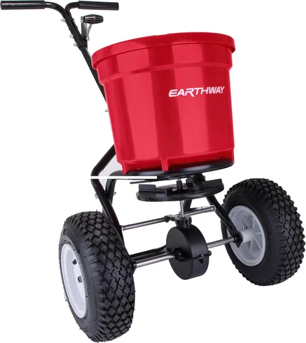 EarthWay 2150 - Esparcidor de fertilizante de transmisión comercial de 50 libras (48.5 lbs). Sembradora de jardín de alta resistencia con tasa de