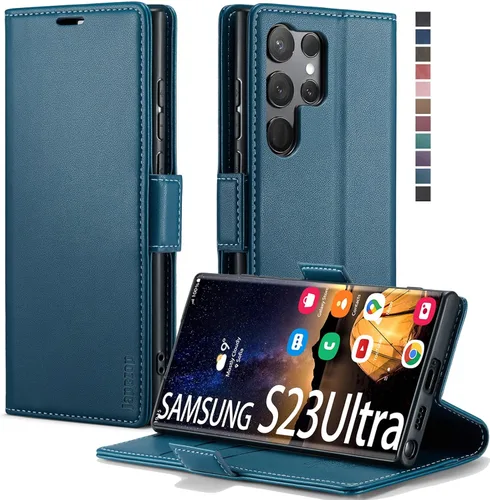 Miniatura 37 de Funda para Samsung Galaxy S23 5G, funda tipo cartera para Samsung Galaxy S23 5G con bloqueo RFID, tarjetero y función atril magnético, funda