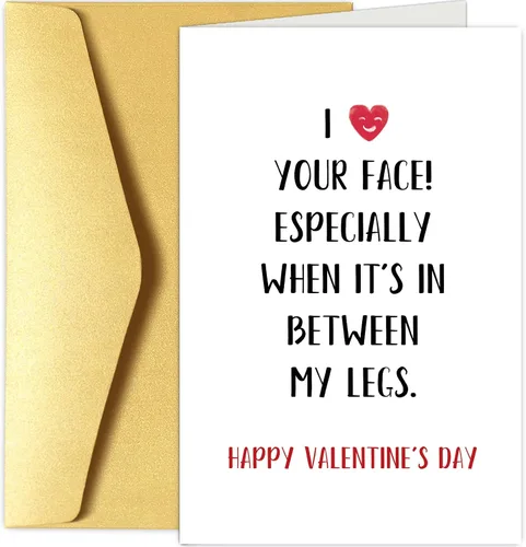 Chenive Divertida tarjeta del día de San Valentín para él y ella, tarjeta traviesa del día de San Valentín para marido, esposa, prometido, BF GF,