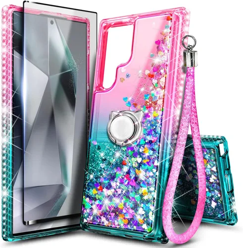 Miniatura 57 de NGB Diseñada para funda Samsung Galaxy Note 10+ (Plus), Rosa/Aguamarina Funda con Purpurina Líquida Brillante Linda para Mujeres Niñas Niños