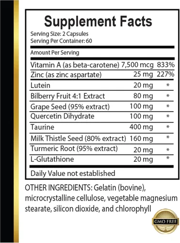 Miniatura 5 de Fórmula avanzada de apoyo para los ojos y la visión con extractos de hierbas de luteína zeaxantina y antioxidantes para apoyar el equilibrio visual