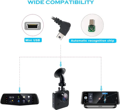Miniatura 2 de Kit de cable duro para cámara de salpicadero, mini USB Bangjia de 12 V-24 V a 5 V/2 A, cable de alimentación para cargador de cámara de tablero