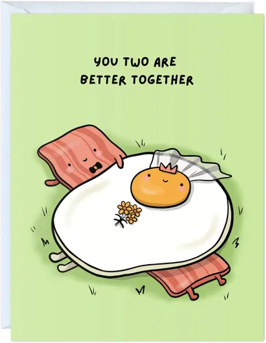 Miniatura 7 de Divertidas tarjetas de boda (paquete de 8) para novia, novio, dama de honor, despedida de soltera, pareja, marido, esposa, él, ella, bonitas