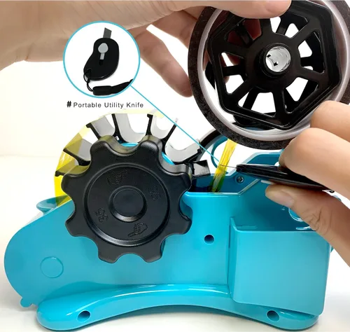 Miniatura 7 de Dispensador de cinta térmica, juego multirollo azul, piezas precortadas de 1.4 pulgadas para prensa de calor o máquina de prensa de tazas, núcleo