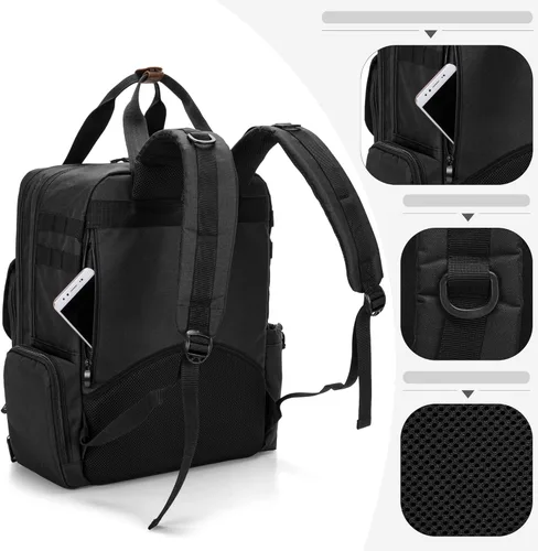Miniatura 6 de BAFASO Estuche de Barbero de Gran Capacidad, Bolsa de Peluquería de Viaje que Contiene Varias Herramientas de Corte de Cabello (Solo Bolsa), Negro