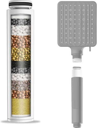 Filtro de cabezal de ducha para ducha de mano, 1 paquete de filtros de suavizante de agua de repuesto para agua dura - Eliminar cloro y sustancias