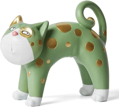 Miniatura 13 de SEINHIJO Estatua de gato, escultura de animal, decoración moderna, arte de regalo para el hogar, dormitorio, sala de estar, poliresina, azul, 6.0