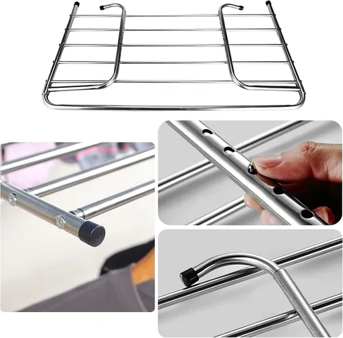 Miniatura 7 de Percha de ropa de acero inoxidable, estante plegable para toallas, estantes para plantas, estante de secado multifunción para ahorrar espacio