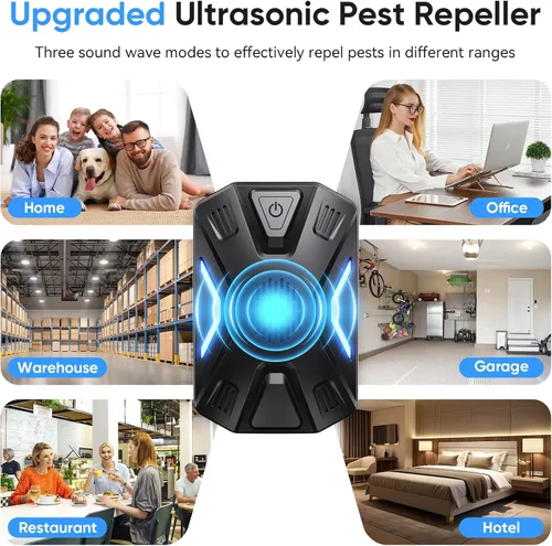 Miniatura 7 de Repelente ultrasónico de plagas para interiores, repelente electrónico de plagas para cucarachas, roedores, ratones, insectos, mosquitos, ratones