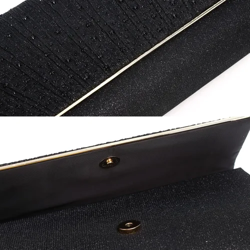 Miniatura 4 de Gurina Bolso de noche para mujer, bolso de mano con diamantes de imitación, lentejuelas con purpurina, bolso cruzado para mujer, fiesta de boda