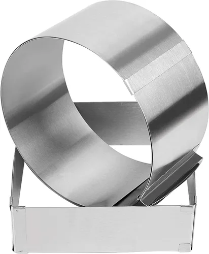 Miniatura 3 de 2 anillos de molde para pasteles de 6 a 12 pulgadas, molde ajustable para pastel, anillo circular de mousse de acero inoxidable y molde cuadrado