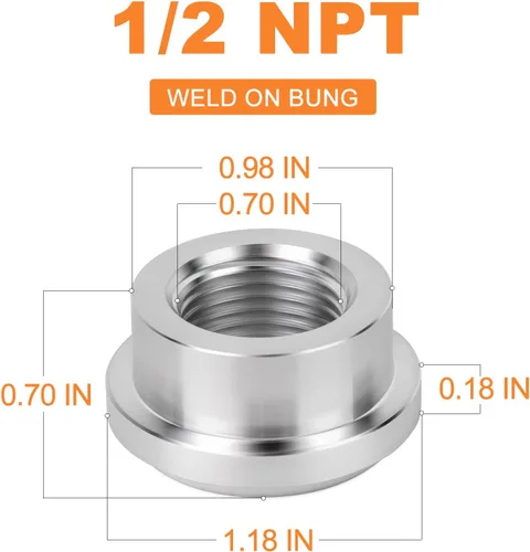 Miniatura 2 de GASHER 2PCS soldadura de aluminio en Bung 1/2 "NPT hembra soldable accesorios de tanque de combustible