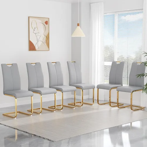 Miniatura 41 de yeag Juego de Sillas de Comedor Modernas de 2 Unidades, Sillas de Cocina y de Sala de Estar con Respaldo Alto, con Patas de Metal Cromado Dorado
