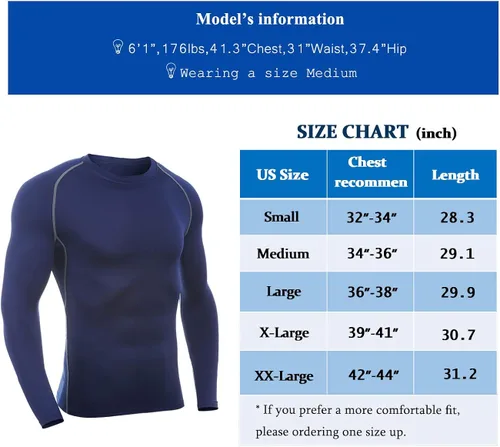 Miniatura 6 de SILKWORLD Camiseta de compresión de manga larga para hombre