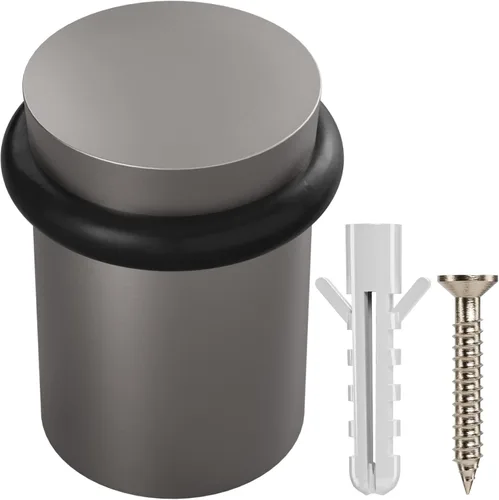 Miniatura 9 de NYCO - Tope de puerta cromado para piso - Topes de puerta modernos de acero sólido elegante y resistente - Tornillo de anclaje para montaje en piso