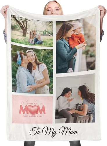 Miniatura 25 de Regalos de cumpleaños personalizados, manta personalizada con mis propias fotos para mujeres, hombres, mamá, papá