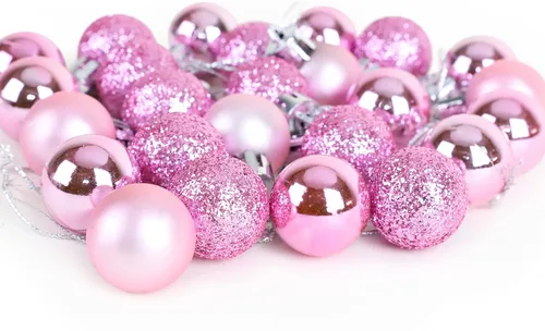 Miniatura 3 de Christmas Concepts® Juego de 25 mini bolas para árbol de Navidad - 25 mm - Adornos colgantes decorados con acabado brillante, mate y purpurina