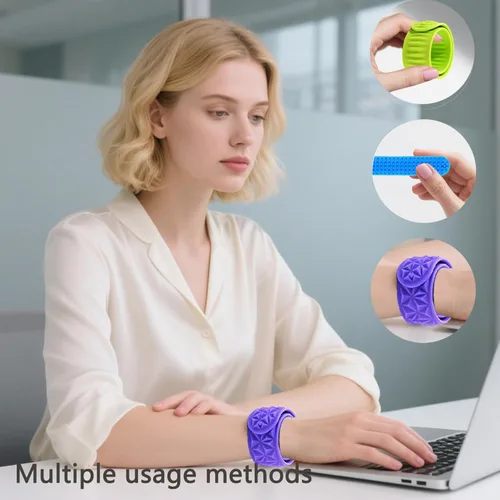 Miniatura 2 de Paquete de 6 juguetes para ansiedad, pulseras para autismo, juguete sensorial calmante para necesidades especiales, juguetes sensoriales de silicona