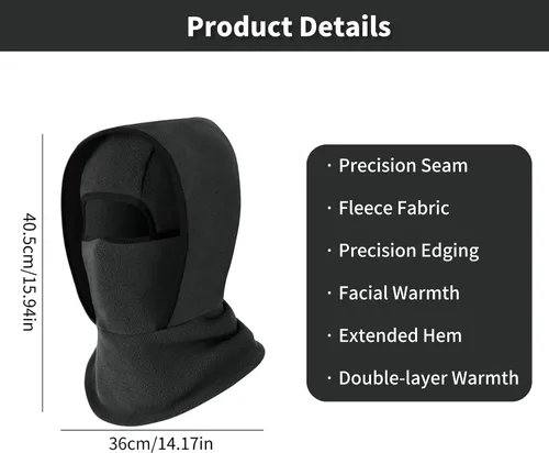 Miniatura 6 de Pasamontañas de esquí, máscara facial de invierno para hombres y mujeres, equipo de clima frío al aire libre para esquí, motocicleta, caza