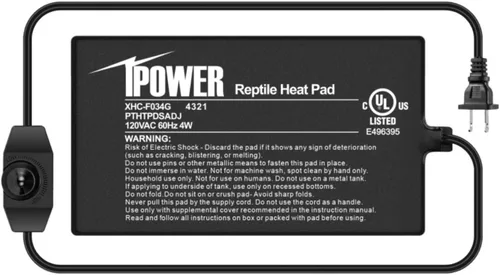 Miniatura 10 de iPower Almohadilla de calor para reptiles debajo del tanque, calentador de terrario para tortuga, lagarto, rana, serpiente, reptil y otros animales