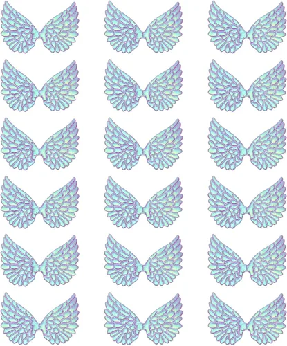 Miniatura 9 de PATIKIL 18 alas de ángel para manualidades, pequeñas alas de ángel con purpurina, 6 colores, alas de ángel para coser, parches para mochilas