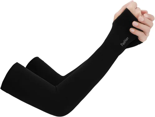 Mangas de protección solar UV para hombres y mujeres – UPF 50 deportes compresión manga enfriamiento tatuaje cubierta mangas brazo mangas, Negro B