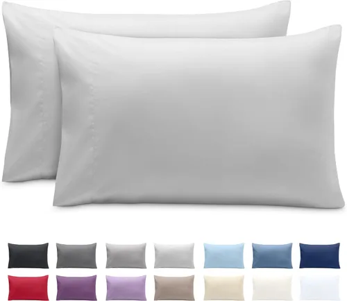 Miniatura 81 de Bare Home Juego de 2 fundas de almohada de microfibra de tamaño estándar, fundas de almohada refrescantes, doble cepillado, fácil cuidado, cierre