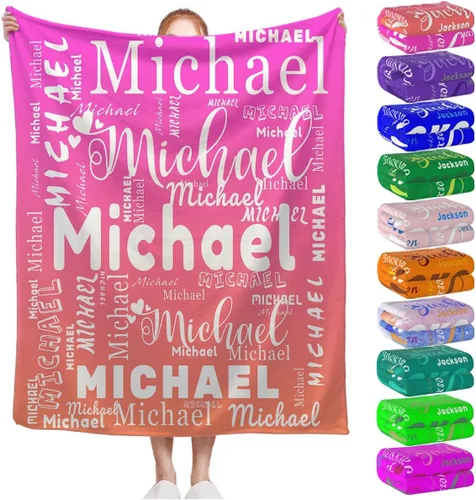 Miniatura 18 de Manta personalizada con nombre para niños, niñas, niños, adultos, hombres y mujeres, mantas personalizadas con nombre, regalos personalizados