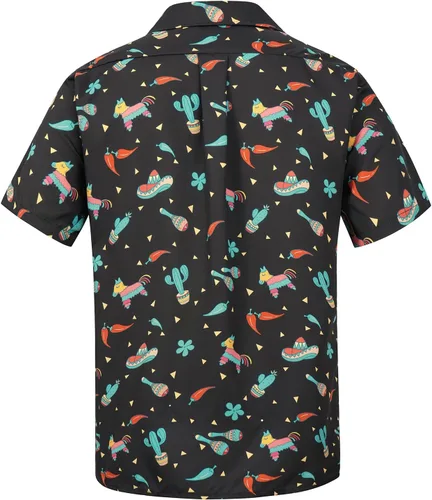 Miniatura 43 de Camisa hawaiana para hombre, con estampado floral, cómoda, con botones, casual, manga corta, ropa de playa para hombre