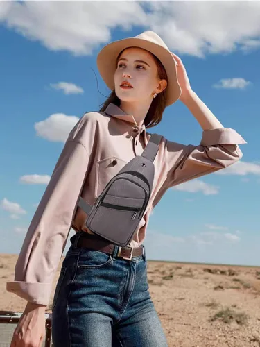 Miniatura 9 de EVANCARY - Mochila pequeña tipo bandolera para mujeres y hombres, mochila de pecho tipo bandolera para viajes, senderismo y actividades al aire