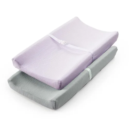 Miniatura 15 de TILLYOU Funda de muselina para cambiador de pañales para bebés, niñas y niños, de algodón suave y transpirable, 2 unidades (flor amarilla)