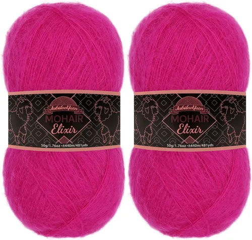 Miniatura 12 de JubileeYarn Mohair Elixir Yarn - 50g/Skein Baby Wool Blend - Cosmopolitan - 1 Skein