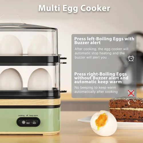 Miniatura 3 de Evoloop Olla de Huevos Eléctrica de Cocción Rápida para 12 Huevos, para Huevos Blandos, Medianos, Duros, Escalfados, Fabricante de Tortillas, Huevos
