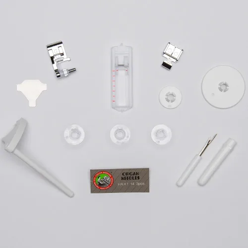 Miniatura 6 de Elnita EM16 - Máquina de coser mecánica con 16 puntadas, enhebrador de agujas integrado y brazo libre convertible; ligera y portátil para todas