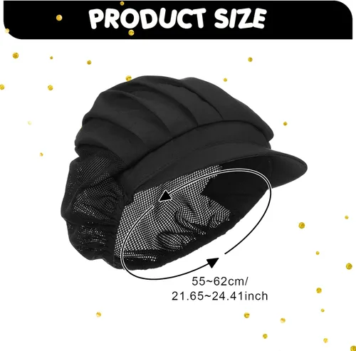 Miniatura 2 de Hicarer 16 sombreros de chef para mujer, redes para el pelo, cocina, cocina, gorra de chef ajustable, gorra de trabajo elástica para mujeres