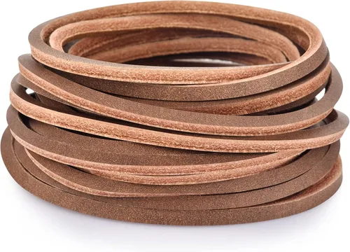 Miniatura 15 de TeeLiy 3 mm Cordón plano de tira de cuero genuino de 3 mm de ancho, cuero de grano completo de piel de vacuno, cordones de encaje, trenzado Atlantis