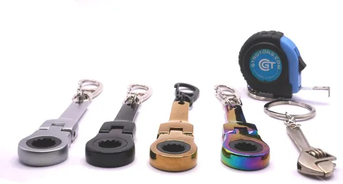 Miniatura 3 de GT/ Rotors Juego de 6 piezas - 4x Llave de trinquete de 10mm para llavero + Llavero con cinta métrica de 3 pies + Llave de trinquete mini mono All 4