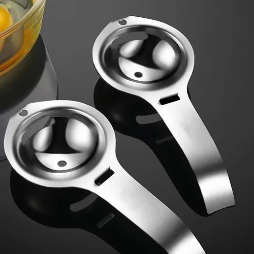 Miniatura 6 de Separador de huevos, separador de clara de huevo y yema, acero inoxidable, salud y seguridad, separador, aparatos de cocina 2 PIEZAS