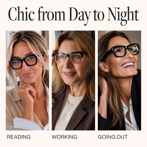 Miniatura 7 de CCVOO Anteojos de lectura estilo Oprah para mujeres, elegantes anteojos, lectores de luz azul para mujeres, anteojos de lectura Mezcla A1