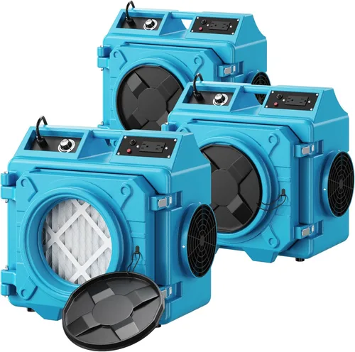Miniatura 8 de Depurador de aire con filtración de 3 etapas, máquina de aire HEPA de 550 CFM apilable negativo, limpiador de aire con MERV10, carbono, H13 HEPA