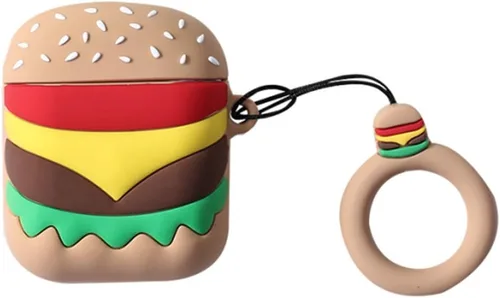 Miniatura 22 de Linda funda para Airpods, divertida y creativa 3D con forma de frutas y verduras con soporte de hebilla de anillo, funda de silicona suave a prueba
