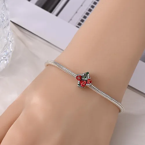 Miniatura 186 de KUNSIR Los abalorios se adaptan a pulseras Pandora para mujer, plata de ley 925, cuentas colgantes de joyería para niñas, dijes de feliz cumpleaños