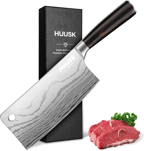 Miniatura 11 de Huusk Cuchillo de chef Damasco de 8 pulgadas, cuchillo de cocina japonés súper afilado Damasco VG-10, cuchillos de cocina profesionales con mango